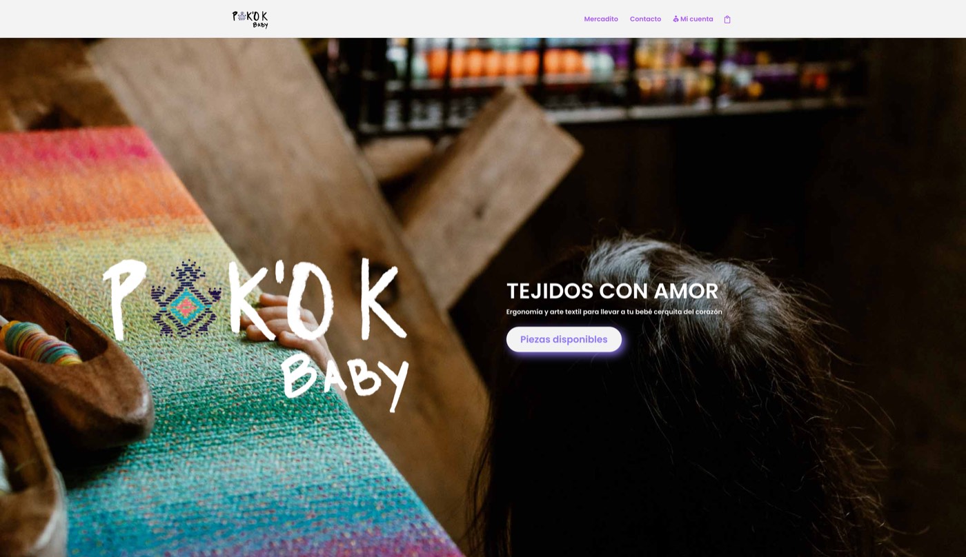 Captura del sitio Pok'ok Baby — Tejidos con amor
